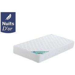 Meilleure affaire 🧨 NUITS D'OR Lot De 2 Matelas 80x200 Mousse Haute Résilience Densité HR 35 Kg/m3 - Hauteur 21 Cm - Soutien Ferme Goodnight 2 X 80 200 😍