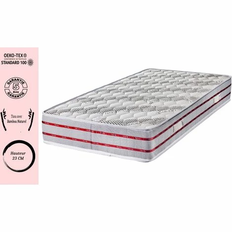 Acheter 👍 LITERIEJULIEN Matelas Bambou 70x190 X 23 Cm + Alése + Oreiller Visco - Trés Ferme - Noyau Poli Lattex HR Derniére Génération - Trés Respirant 🤩