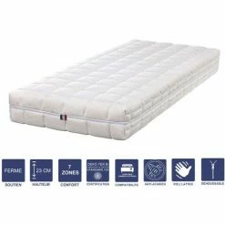 Promo 🛒 LITERIEJULIEN Matelas Mémoire De Forme + Alése 70x190 X 23 Cm Ferme + Oreiller Visco - Spécial Sommier Electrique - Déhoussable Housse Lavable - 7 Zones De Confort - Noyau Poli Lattex HR Derniére Génération - Trés Respirant 👍