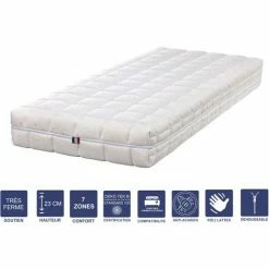 Budget 🔥 LITERIEJULIEN Matelas Mémoire De Forme 90x190 X 23 Cm Trés Ferme + Oreiller Visco - Spécial Sommier Electrique - Déhoussable Housse Lavable - 7 Zones De Confort - Noyau Poli Lattex HR Derniére Génération - Trés Respirant 😍