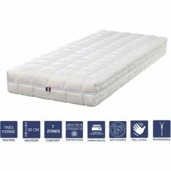 Promo ⌛ LITERIEJULIEN Matelas Mémoire De Forme 80x190 X 20 Cm Trés Ferme - Spécial Sommier Electrique - Déhoussable Housse Lavable - 7 Zones De Confort - Noyau Poli Lattex HR Derniére Génération - Trés Respirant 🤩