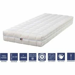 Bon marché 👏 LITERIEJULIEN Matelas Mémoire De Forme + Alése 90x200 X 20 Cm Trés Ferme - Déhoussable Housse Lavable - 7 Zones De Confort - Noyau Poli Lattex HR Derniére Génération - Trés Respirant 💯