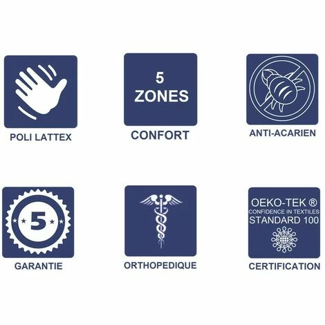 Tout neuf ❤️ LITERIE JULIEN Lot De 2 Matelas Ferme Pour Canapé Lit + 2 Aléses 80x200 X 15 Cm + 2 Oreillers Visco - 5 Zones De Confort - Noyau Poli Lattex HR Derniére Génération - Trés Respirant 💯 – Image 2