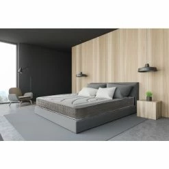 Nouveau 🎉 BEZEN Matelas Relax Ergonomique Effet Nuage 90X190 à Mémoire De Forme - 24 Cm - Soutien Ferme - Beige Et Gris ❤️