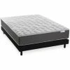 Coupon 💯 Ensemble Matelas Mémoire + Sommier 160x200 Memo HR Hbedding - Mousse Ergo, Mousse HR 35kg Et Mousse Effet Mémoire De Forme - Blanc 🧨