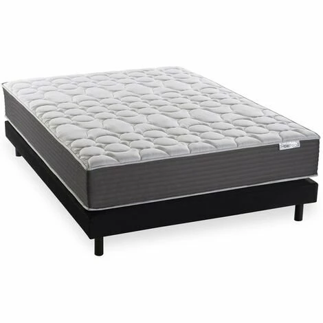 Coupon 💯 Ensemble Matelas Mémoire + Sommier 160x200 Memo HR Hbedding - Mousse Ergo, Mousse HR 35kg Et Mousse Effet Mémoire De Forme - Blanc 🧨