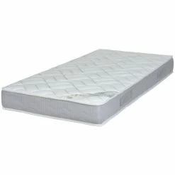 Coupon 🛒 EBAC LITERIE Matelas Listel 90x190 - Latex - Hauteur 20 Cm - Soutien Morphologique 3 Zones Confort - Blanc/Ecru/Ivoire ✨