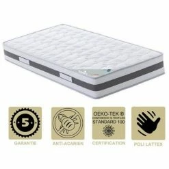 Sortie ❤️ PROVENCE LITERIE Matelas à Mémoire De Forme 65 Kg/m3 + Alèse 120x200 X 23,5 Cm Ferme - 7 Zones De Confort - Ame Poli Lattex Haute Résilience - Hypoallergénique 💯