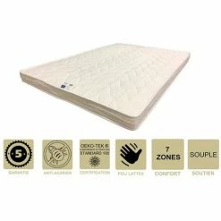 Acheter ✔️ PROVENCE LITERIE Matelas Souple Avec Latex Naturel + Alèse 80x200 X 10 Cm + Oreiller Visco - 7 Zones De Confort - Ame Poli Lattex HD Haute Résilience - Hypoallergénique ✔️