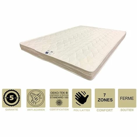 Meilleure vente 😀 PROVENCE LITERIE Matelas Ferme Avec Latex Naturel Pour Canapé Lit 80x200 X 10 Cm - 7 Zones De Confort - Ame Poli Lattex HD Haute Résilience - Hypoallergénique ✨