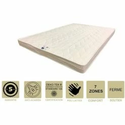 Sortie 🎉 PROVENCE LITERIE Matelas Ferme Avec Latex Naturel Pour Canapé Lit + Alèse 130x200 X 10 Cm - 7 Zones De Confort - Ame Poli Lattex HD Haute Résilience - Hypoallergénique 🛒