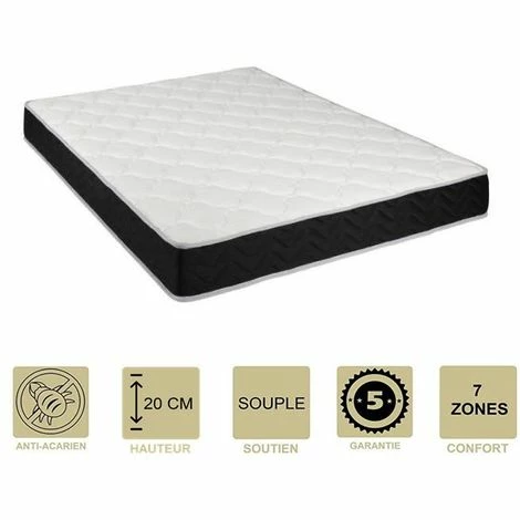 Offres 💯 PROVENCE LITERIE Matelas Latex 76 Kg/m3 + Mousse 35 Kg/m3 120x200 X 20 Cm Souple + Oreiller Visco + Alèse 7 Zones De Confort - Hypoallergénique 🎁