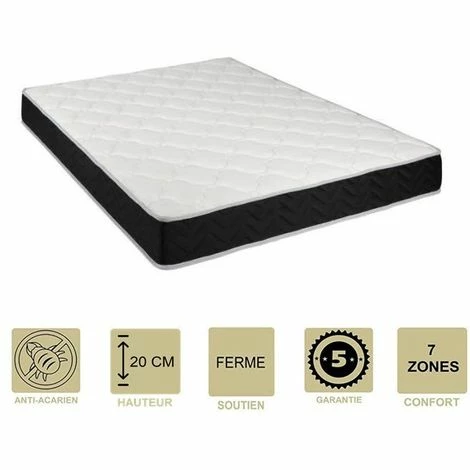 Acheter 😉 PROVENCE LITERIE Matelas Latex 76 Kg/m3 + Mousse 35 Kg/m3 120x190 X 20 Cm - Ferme - 7 Zones De Confort - Hypoallergénique 🎉