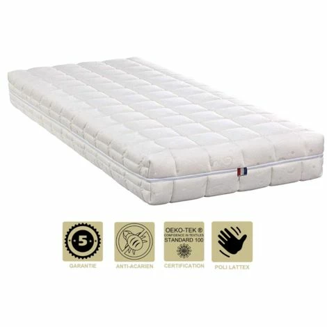 Acheter 👏 PROVENCE LITERIE Matelas Mémoire De Forme 60 Kg/m3 + Alèse 100x200 X 19 Cm Très Ferme - Déhoussable Housse Lavable - 5 Zones De Confort - Ame Poli Lattex HR Haute Densité - Hypoallergénique ✨