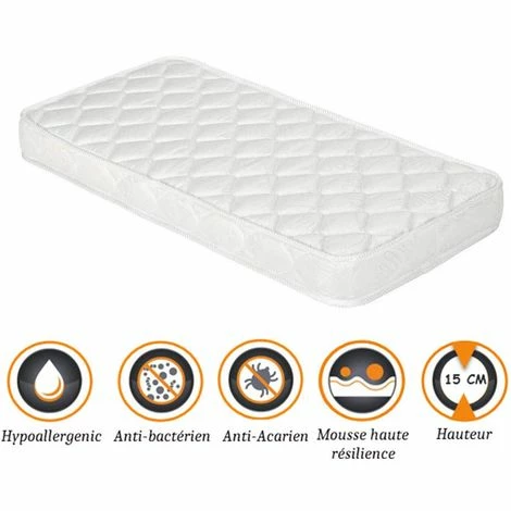 Les meilleures critiques de ❤️ NUITS D'OR Matelas Pour Bébé 70x140 Cm Hauteur 15 Cm Hyppoallergénique - Anti-acariens - Tissu Coton - Mousse Haute Résilience 33 Kg/m3 😉