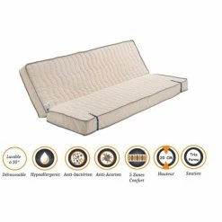 Les meilleures critiques de 😍 NUITS D'OR Matelas Très Ferme Pour Clic Clac + Alèse 120x190 X 20 Cm - Dim Assise 60 Cm - - 5 Zones De Confort - Ame Poli Lattex Haute Résilience - Hypoallergénique 🧨