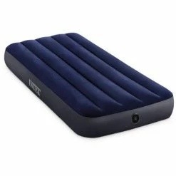 Bon marché 🧨 Matelas Gonflable Classic Downy Fiber Tech 1 Place - Intex - Bleu 🔔
