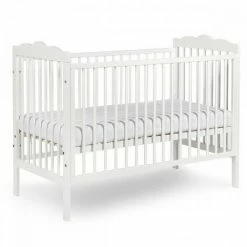 Promo ❤️ KLUPS RADEK III Lit Bébé à Barreaux En Bois Pin Massif Blanc 120x60 Cm - Blanc 😉