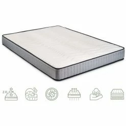 Vente flash 🔔 BEZEN Matelas à Mémoire De Forme 20 CM PHARMATERAPY 105X180 - Blanc Et Gris 👏