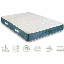 Acheter 👏 BEZEN Matelas à Mémoire De Forme 24 CM HILTON 90X190 - Blanc Et Bleu ✔️