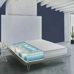 Promo ✔️ Talamo Italia Matelas Royal Carré Et Demi, Fabriqué En Italie, Matelas En Mousse à Mémoire De Forme Et Ressorts Ensachés, Anti-acarien Et Hypoallergénique, Cm 120x200 H26 💯