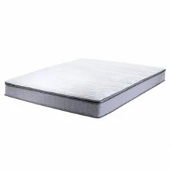 Sortie 😀 BELIANI Matelas En Tissu Blanc 140x200 - Blanc ⌛