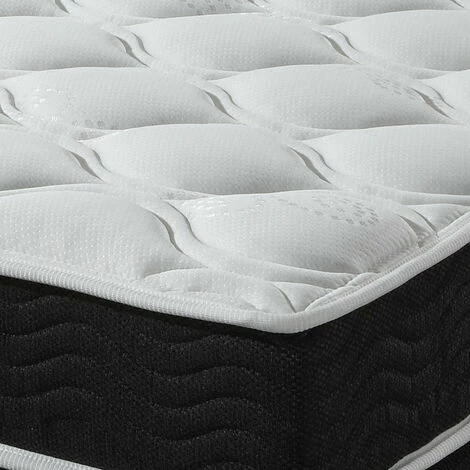 Sortie 🛒 EBAC LITERIE Matelas Miami 140x190 - Mousse - Hauteur 19 Cm - Soutien 3 Zones Confort - Blanc/Ecru/Ivoire 🔥 – Image 2