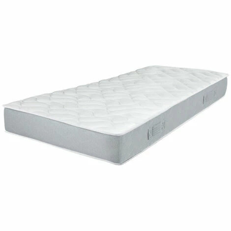 Remise ⭐ EBAC LITERIE Matelas Melodie 90x200 - Mousse - Hauteur 20 Cm - Soutien 3 Zones Confort - Blanc/Ecru/Ivoire ⭐