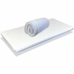 Meilleure vente 🔥 Matelas BEBE Pliant Pour Lit De Voetage MIMO 120X60 BLEU Epaisseur 5 CM - Dehoussable, Lavable, Anti Bacterien, Facile Transporter - DORMALIT - Bleu 🎁