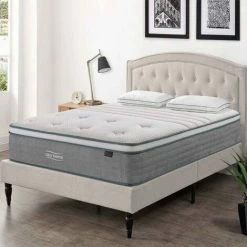 Offres ✔️ MOBILIER DECO HYBRID NATURE - Matelas Hybride 160 X 200 X 29 Cm Soie Et Ressorts Ensachés - Blanc 🎉