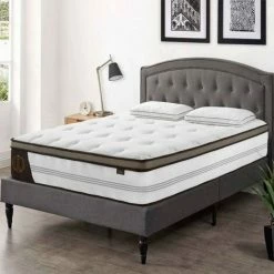 Nouveau 🥰 MOBILIER DECO HYBRID LUXE - Matelas Hybride 160 X 200 épaisseur 31 Cm Mémoire De Forme Et Ressorts Ensachés - Blanc 🤩