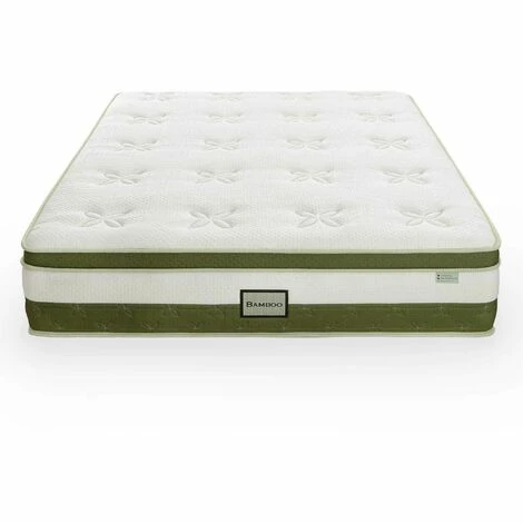 Bon marché ⭐ DECO IN PARIS Matelas Hybride BAMBOO 140 X 190 Cm Ressorts Ensachés Et Mémoire De Forme épaisseur 30 Cm - Blanc 😀 – Image 2
