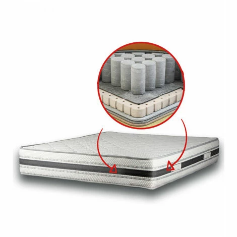 Tout neuf đ„ BATFLEX Matelas à Mémoire De Forme + 800 Ressorts 140X190 H25 HYBRID - Mémoire De Forme 50 Kg/m3 + Mousse Ergonomique HD +800 Ressorts Ensachés - 3D Aération -Orthopédique - Hypoallergénique - La Couleur Peut Changer đ â Image 3