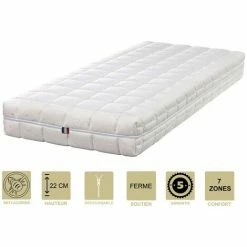 Les meilleures critiques de 😉 KING OF DREAMS Matelas Face été Latex Naturel 70 Kg/m3 Face Hiver Mémoire De Forme 60 Kg/m3 70x190 X 22 Cm Ferme + Oreiller Visco + Alèse - Déhoussable Housse Lavable - 7 Zones De Confort 👍