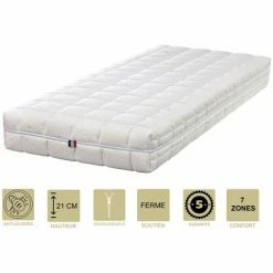 Top 10 😀 PROVENCE LITERIE Matelas Face Latex 78 Kg/m3 Face Mémoire De Forme 62 Kg/m3 70x190 X 21 Cm Ferme + Oreiller Visco - Déhoussable Housse Lavable - 7 Zones De Confort 🎉