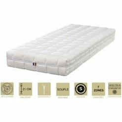 Tout neuf 😍 PROVENCE LITERIE Matelas Latex 70% Naturel 80x190 X 21 Cm Souple + Oreiller Visco - Spécial Sommier Electrique - Déhoussable Housse Lavable - 7 Zones De Confort - Ame Poli Lattex 33 Kg/m3 - Hypoallergénique ✔️