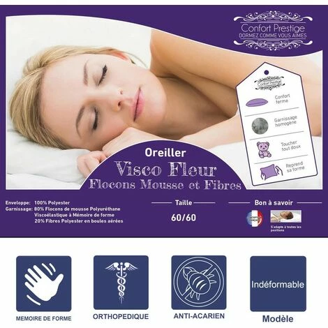 Tout neuf 👍 PROVENCE LITERIE Matelas 70x190 X 19,5 Cm Très Ferme + Oreiller Visco - Spécial Sommier Electrique - Déhoussable Housse Lavable - 7 Zones De Confort - Ame Poli Lattex 33 Kg/m3 - Hypoallergénique ✨ – Image 3