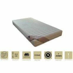 Meilleure affaire 🥰 PROVENCE LITERIE Matelas + Alèse 80x200 X 19,5 Cm Ferme - Spécial Sommier Electrique - Déhoussable Housse Lavable - 7 Zones De Confort - Ame Poli Lattex 33 Kg/m3 - Hypoallergénique 😍