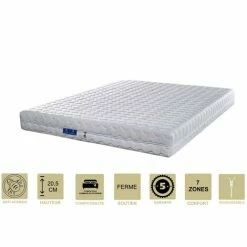 Budget ⌛ PROVENCE LITERIE Matelas 70x190 X 20,5 Cm Ferme + Oreiller Visco + Alèse - Spécial Sommier Electrique - Déhoussable Housse Lavable - 7 Zones De Confort - Ame Poli Lattex 33 Kg/m3 - Hypoallergénique 🤩