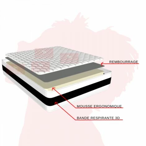 Tout neuf đ„° BATFLEX Matelas 90X190 H22 Mousse Ergonomique DELUXE - 3D Aération - Ferme - Orthopédique - Mousse Ergonomique 25kg/m3 - La Couleur Peut Changer - La Couleur Peut Changer đ â Image 2