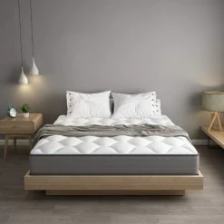 Meilleure affaire 😉 Matelas DEWINNER 90x190cm,Ressorts Ensachés+Mousse Mémoire,Epaisseur 20cm - Blanc 👏