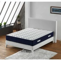 De gros 🔔 LITERIE JULIEN Matelas Benjamin A Ressorts Ensaches + 3,5 Cm Latex Naturel à 70 % En 75 Kg/m3 + Alese 70x190 Hauteur +/- 30,5 Cm - Accueil Ferme - Soutien Ferme - 5 Zones De Confort - Hypoallergenique 🔥