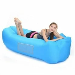 Remise 🔔 ILOVEMILAN Hamac Gonflable, Sofa D'air Imperméable à L'eau Avec Le Paquet Portatif, Lit D'air De Sofa Gonflable De Fainéant Paresseux Pour Voyager, Camping, Jardin, Randonnée, Parties De Piscine Et De Plage(bleu) ✨