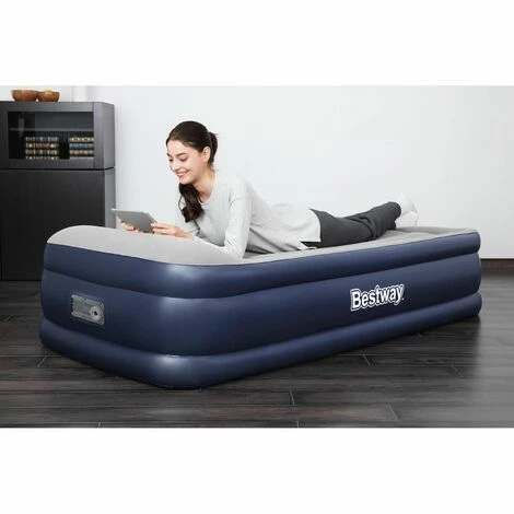 Bon marché 🛒 Lit Gonflable Individuel Bestway 191x97x46 Cm Gonfleur Integré Gris 🧨 – Image 2