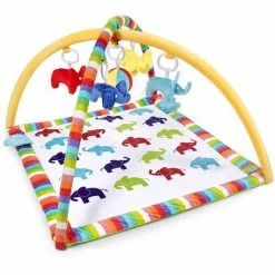 Meilleur prix 🔥 Mosbaby Tapis De Jeux Pour Bébé De 0 à 12 Mois, Tapis D'éveil "éléphant" Avec Arches Et 5 Jouets, Tapis Moelleux 85x85x50cm, Lavable En Machine 😍
