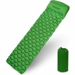 Remise ✔️ Kueatily Matelas Camping, Tapis De Couchage Avec Oreiller De Gonflable Matelas Randonnée Pliable Et Imperméable Pour Camping, Voyage, Randonnée 190 * 56 * 6cm (Vert) 🛒