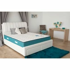 Meilleure affaire 🔔 Matelas Blue Torino 160x200 Cm - Épaisseur 18 Cm - Haute Densité - Aération Naturelle élevée - Soutien Mi-ferme - Anti-acariens - Sanitized - 4 Poignées - Garantie 3 Ans - Sarah & Maël 😍