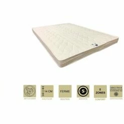 Meilleure affaire 🧨 PROVENCE LITERIE Lot De 2 Matelas Ferme Mémoire De Forme 60 Kg/m3 Pour Canapé Lit 80x190 X 14 Cm - 5 Zones De Confort - Ame Poli Lattex Haute Résilience HD - Hypoallergénique 🛒
