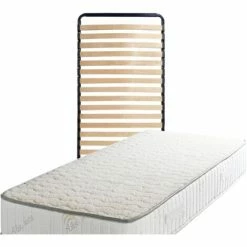Bon marché ✔️ PROVENCE LITERIE Matelas + Sommier Orthopedique 120x190 X 22 Cm - Tres Ferme - Face Hiver Laine - Ame Poli Lattex Haute Densite - Hypoallergenique ✔️