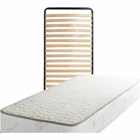 Bon marché ✔️ PROVENCE LITERIE Matelas + Sommier Orthopedique 120x190 X 22 Cm - Tres Ferme - Face Hiver Laine - Ame Poli Lattex Haute Densite - Hypoallergenique ✔️